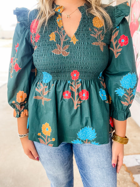 Forest Meadow Smocked Blouse