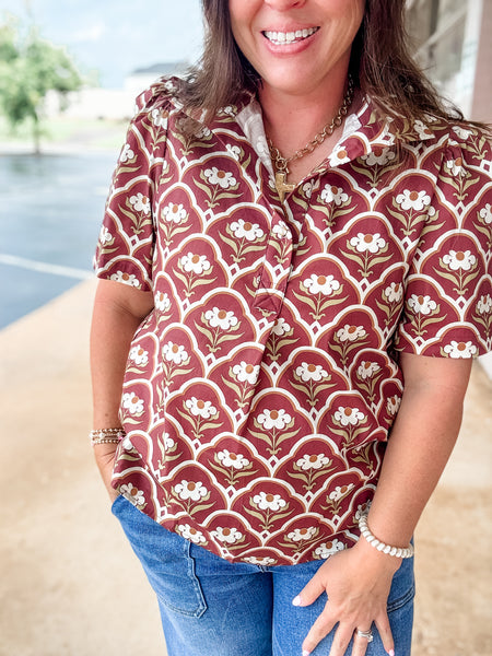 Vintage Petal Charm Top