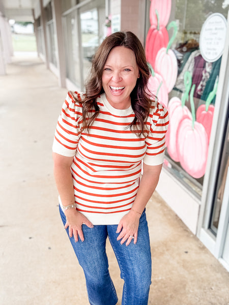 Pumpkin Patch Stripes Top