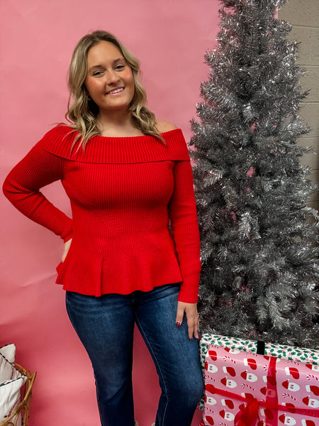 Scarlett Red Charm Sweater