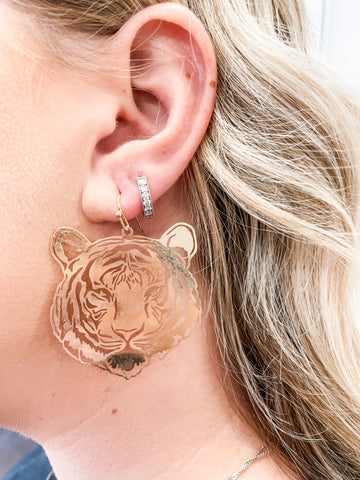 Filigree Gold Tiger Earrings