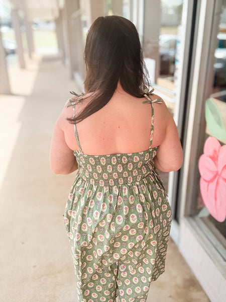 Olive Purple Flower Dress