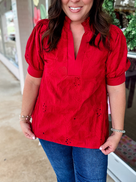 Crimson Bloom Top