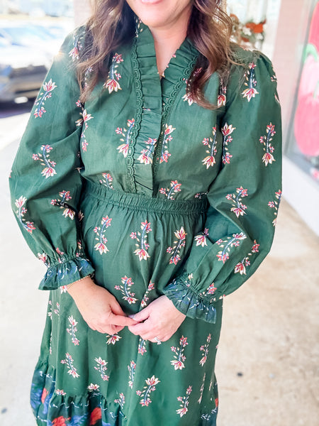 Evergreen Bloom Maxi Dress