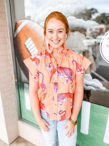 Tiger Poplin Blouse:  Stewart Simmons