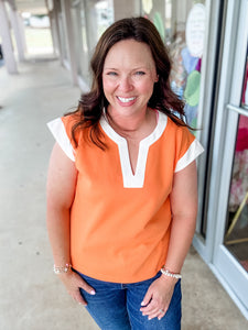 Orange Cap Sleeve Top
