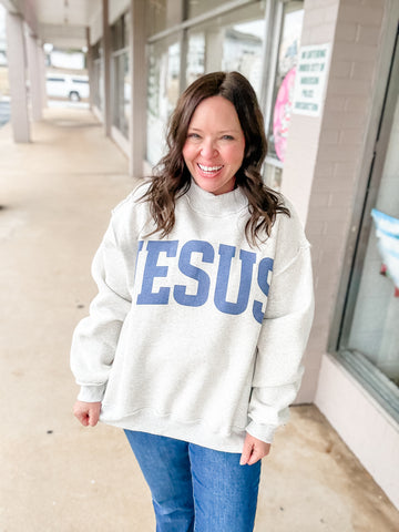 Jesus / God Is Good Reversible Mock Sweater