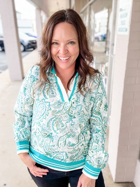 Coastal Breeze Paisley Top