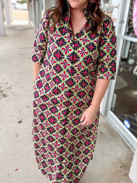 Holly Geometric Midi Dress