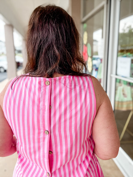 Pink Striped Top & Skirt