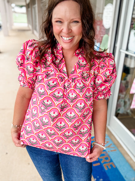 Pink Pattern Floral Top