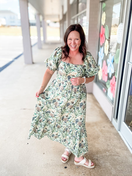 Mint Floral Bow Dress