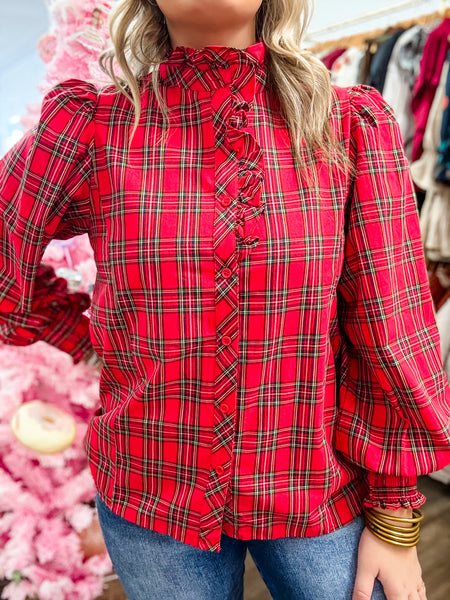 Holly Jolly Ruffle Blouse
