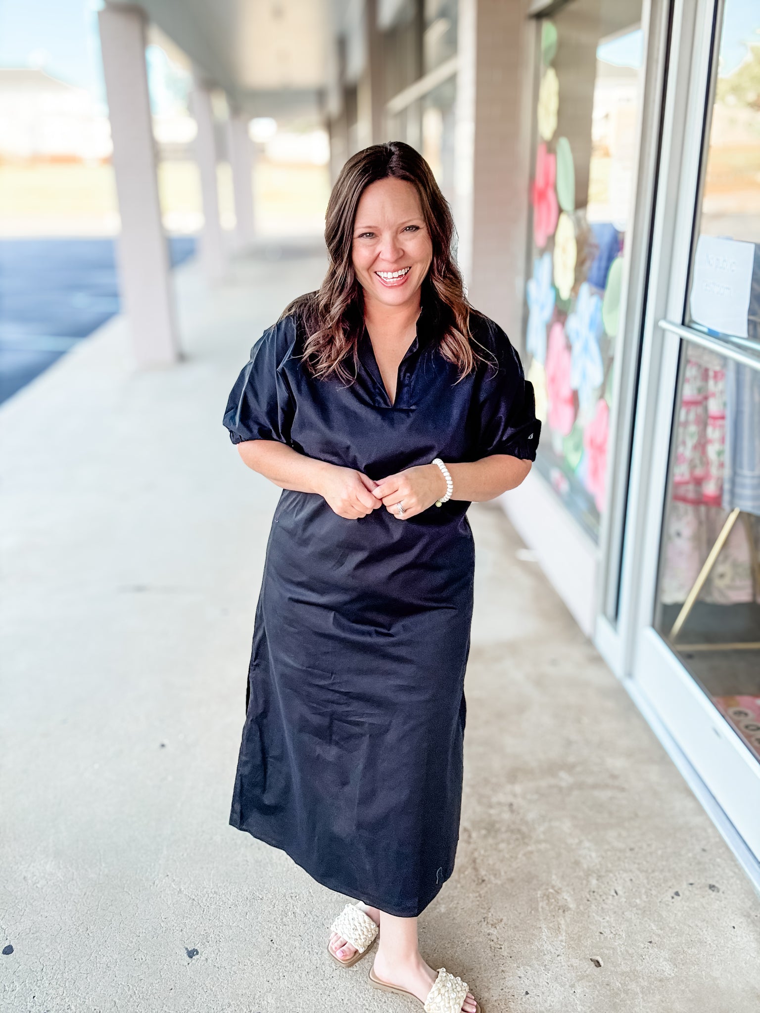 Blakely Collared Dress:  black