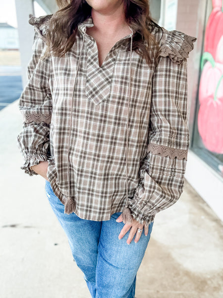 Prairie Rose Plaid Blouse