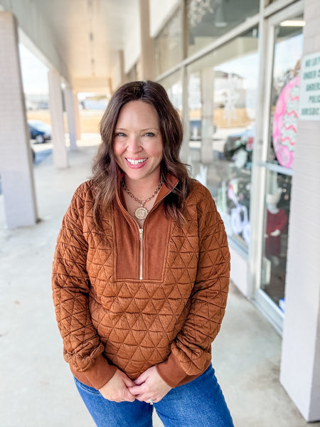 Toasted Caramel Quilt Sweatshirt