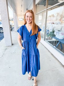 Button Dress:  navy