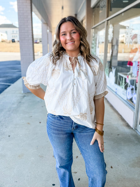 Golden Palm Whisper Blouse