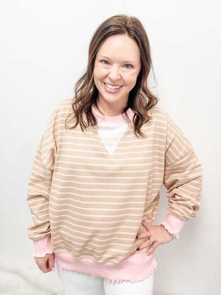 Pink Striped Top