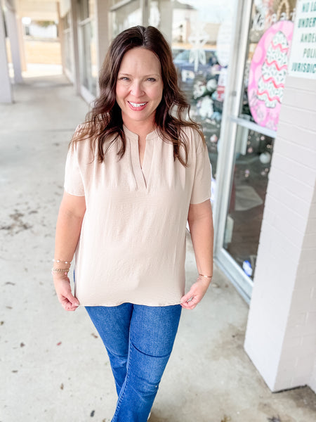 Blush Whisper Textured Blouse