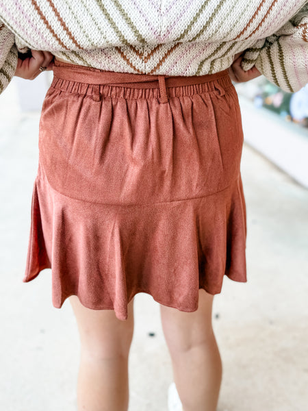 Pumpkin Spice Suede Skort
