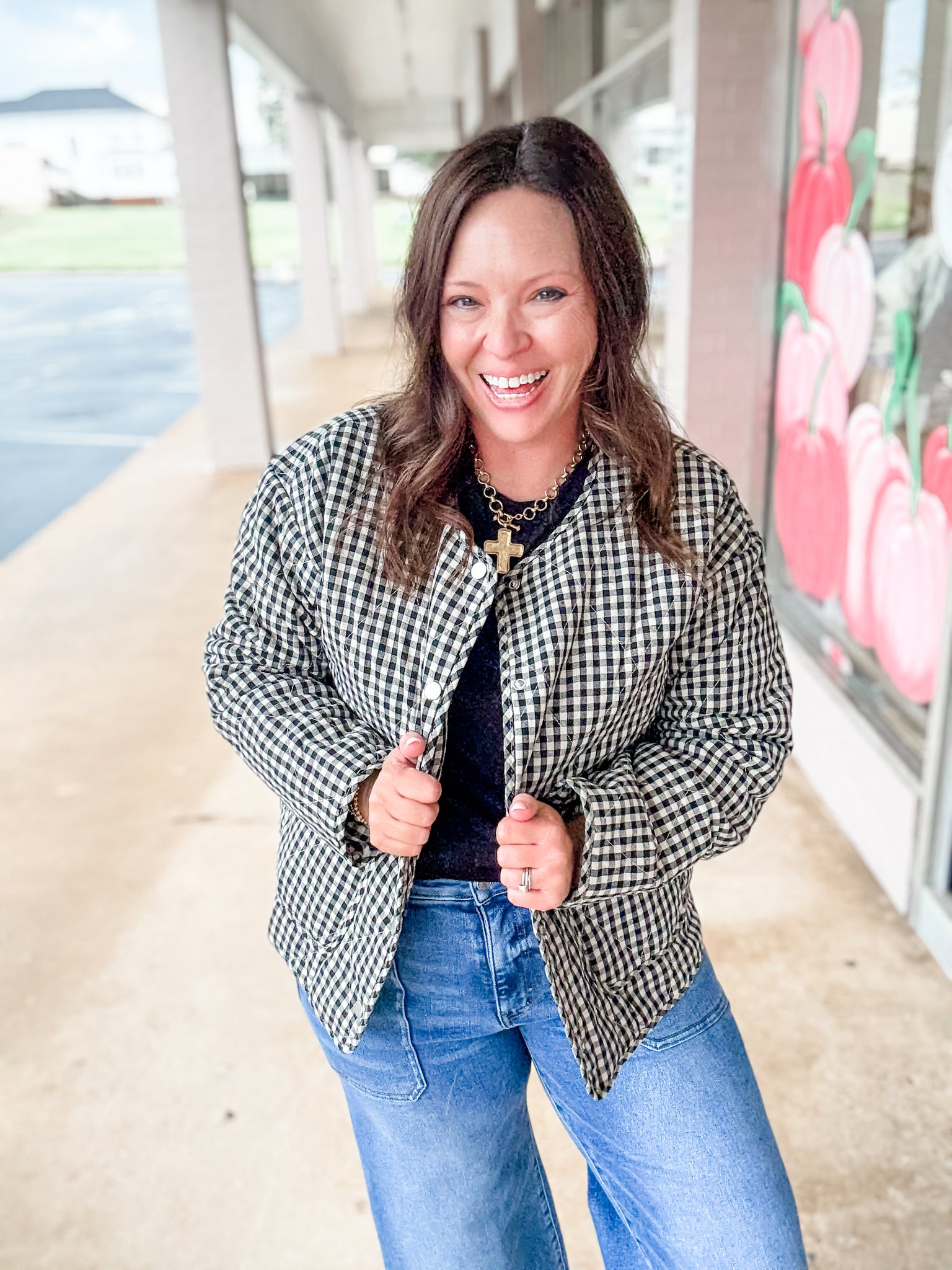Country Charm Gingham Quilted Jacket