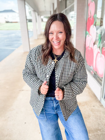 Country Charm Gingham Quilted Jacket