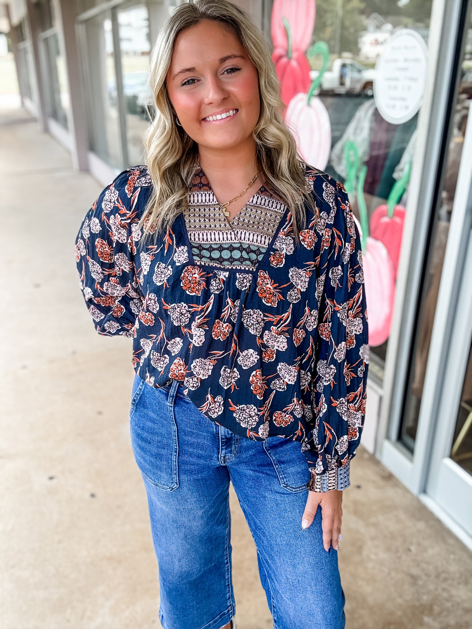 Midnight Patchwork Blossom Top