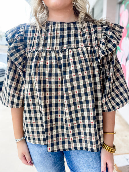 Prairie Charm Gingham Blouse