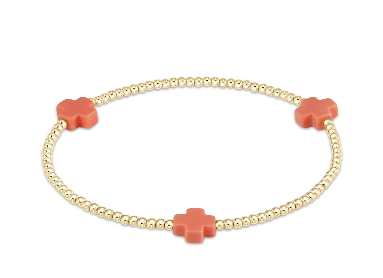 Enewton 2mm Signature Cross Bracelet: Coral