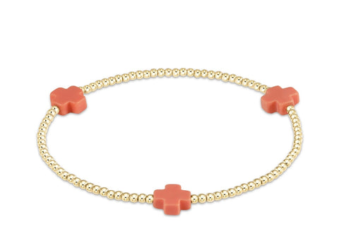Enewton 2mm Signature Cross Bracelet: Coral