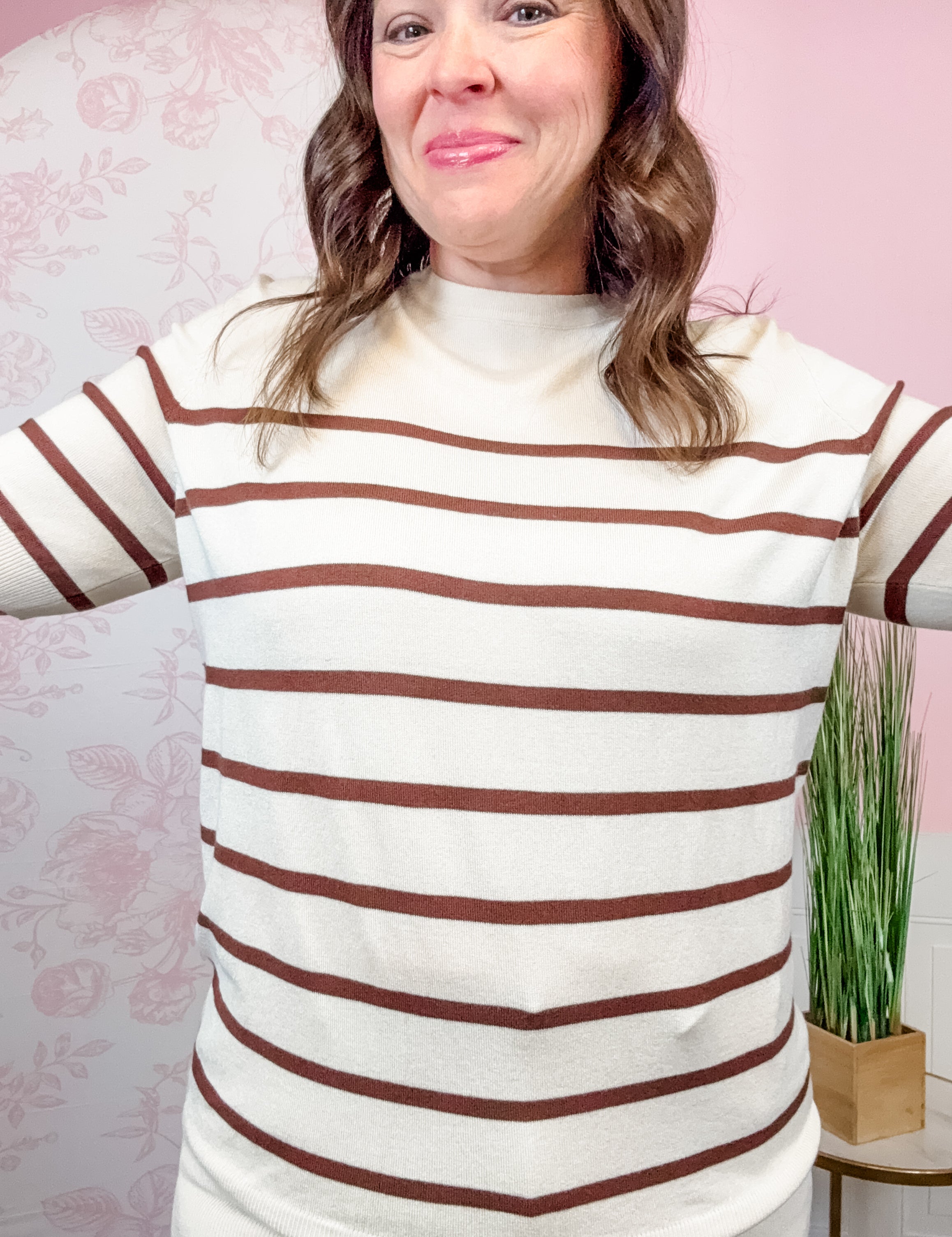 The Everyday Stripe Sweater — Brown