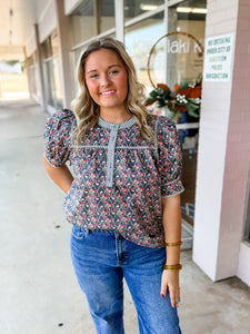 Blooming Lattice Blouse