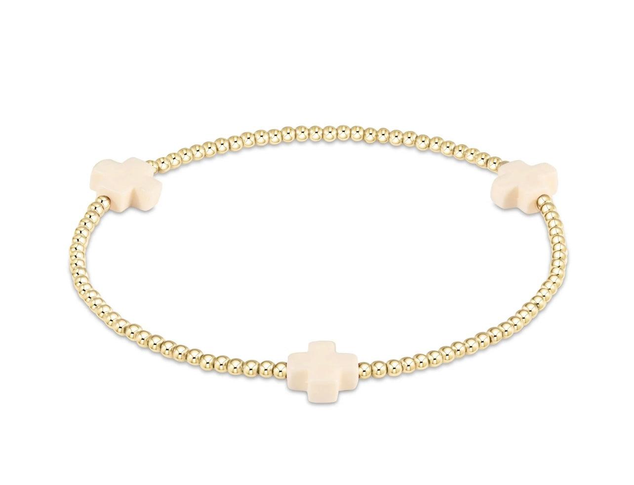 Enewton 2mm Signature Cross Bracelet: Off White