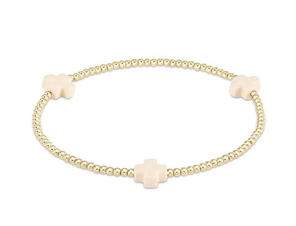 Enewton 2mm Signature Cross Bracelet: Off White