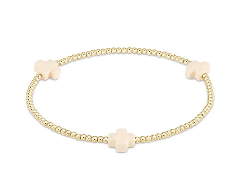 Enewton 2mm Signature Cross Bracelet: Off White