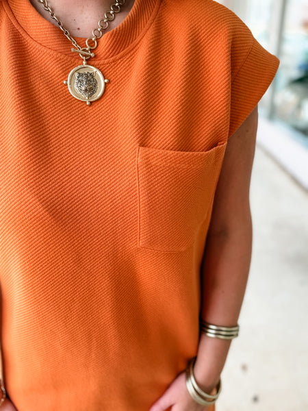 Orange Textured Dress