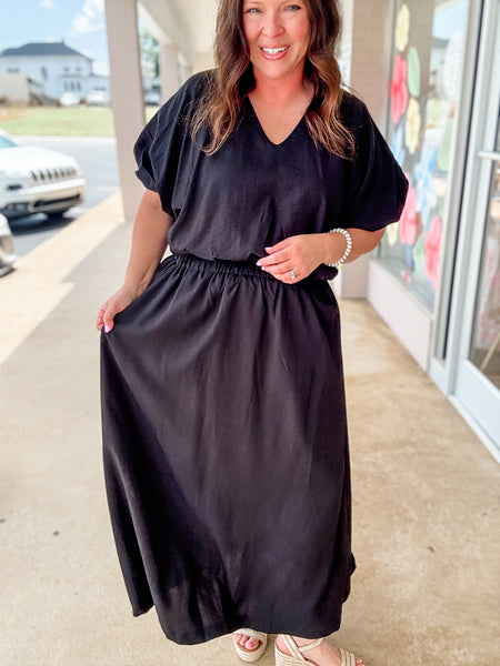 Black Elastic Skirt
