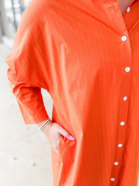 Clementine Crush Shirt Dress