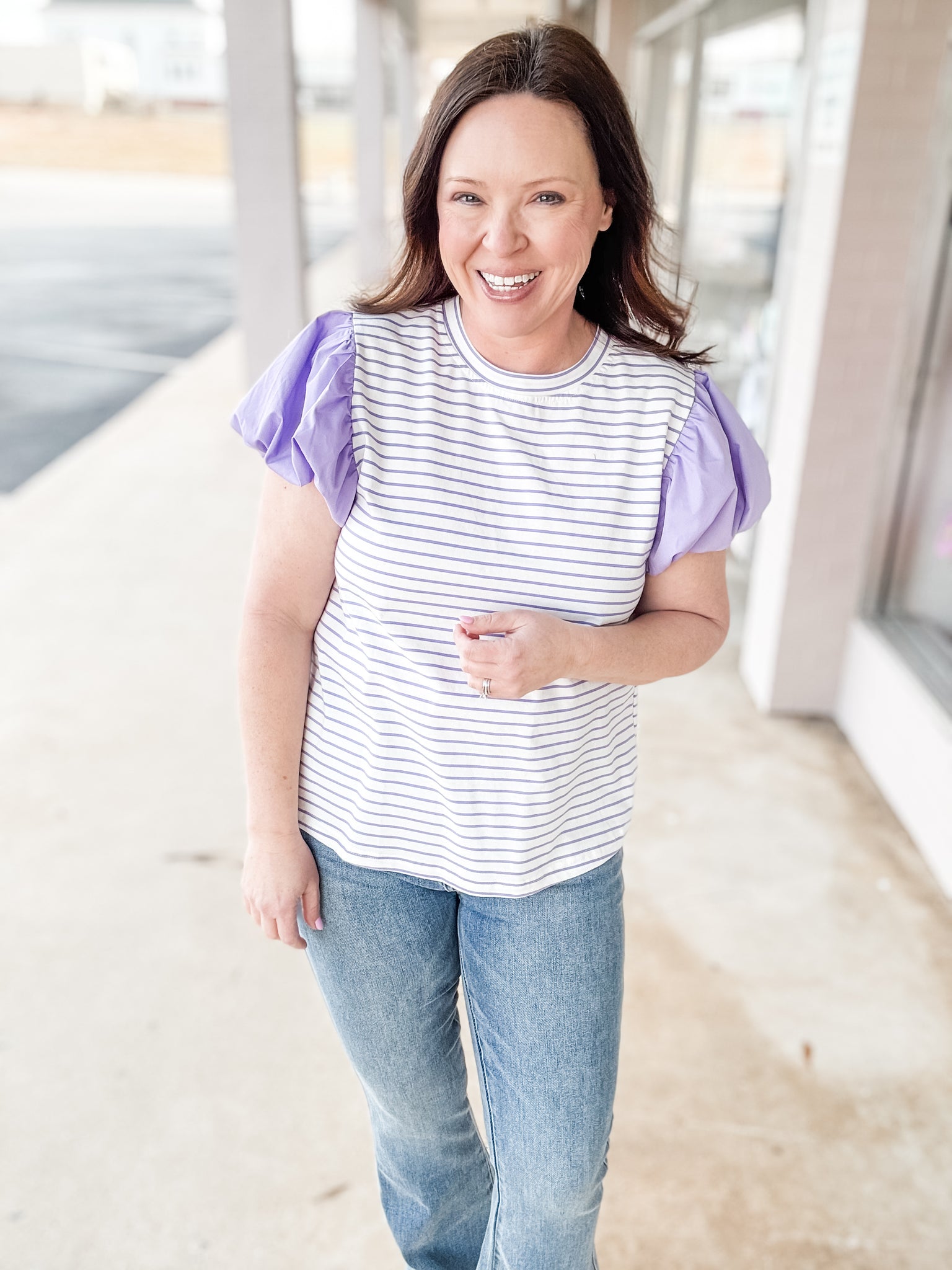 Purple Striped Top