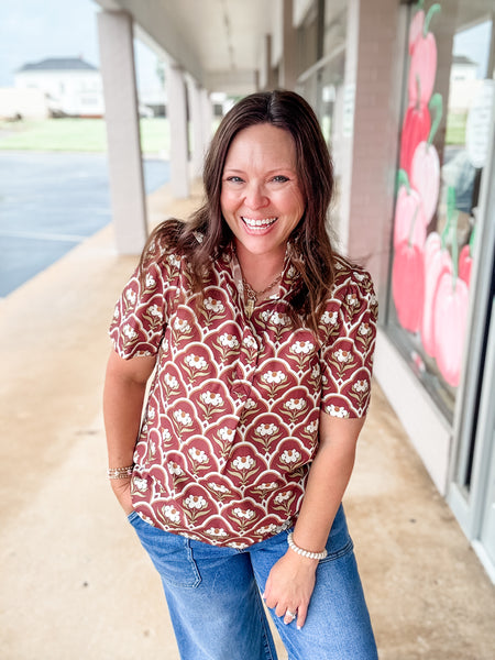 Vintage Petal Charm Top