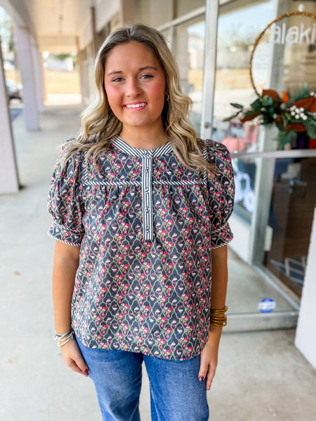 Blooming Lattice Blouse
