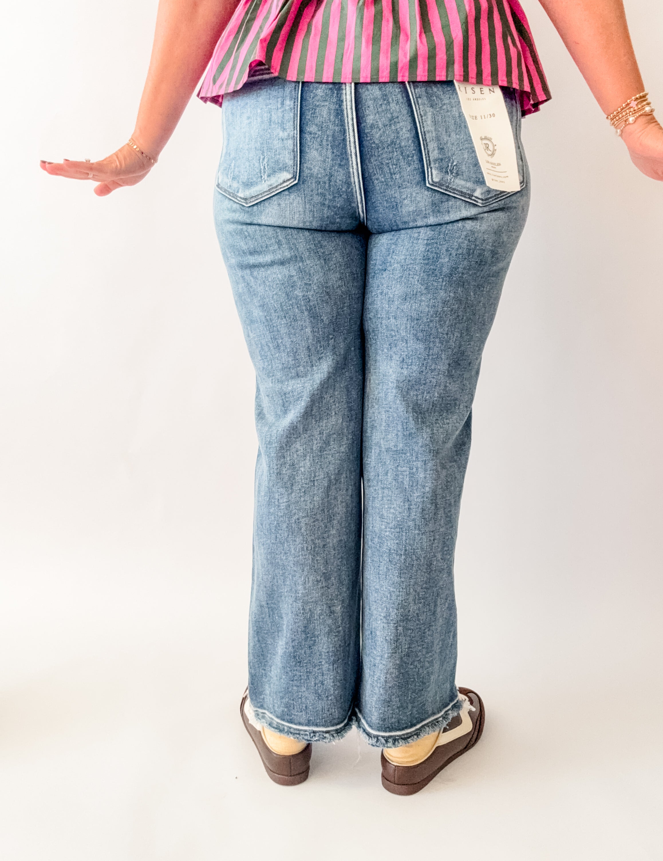 Dark Wash Tummy Control Crop Straight Jeans