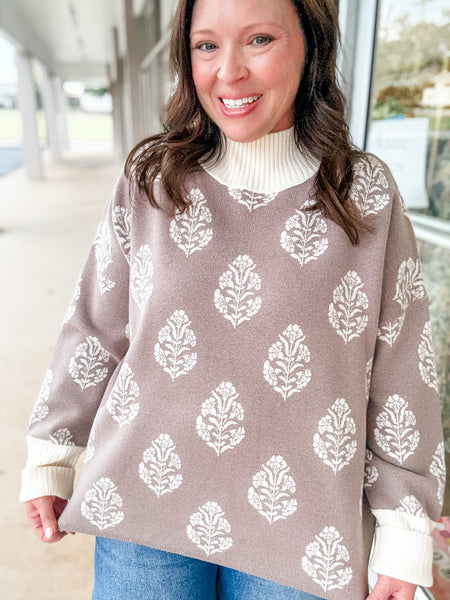 Cozy Cocoa Leaf Sweater