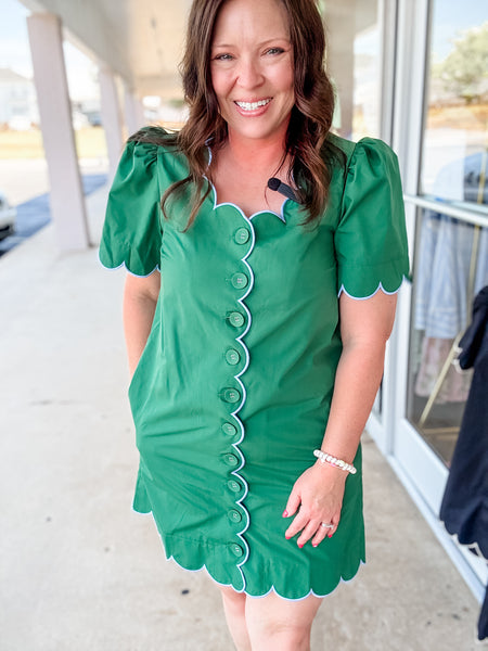 Green Scallop Dress