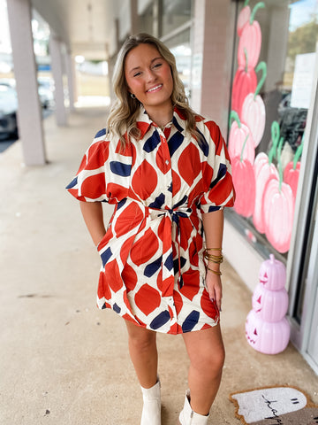 Retro Rhythm Shirt Dress