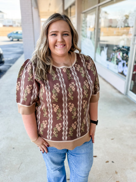 Autumn Meadow Jacquard Sweater: Plus Size