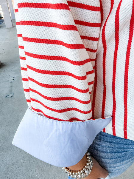 Red Denim Top