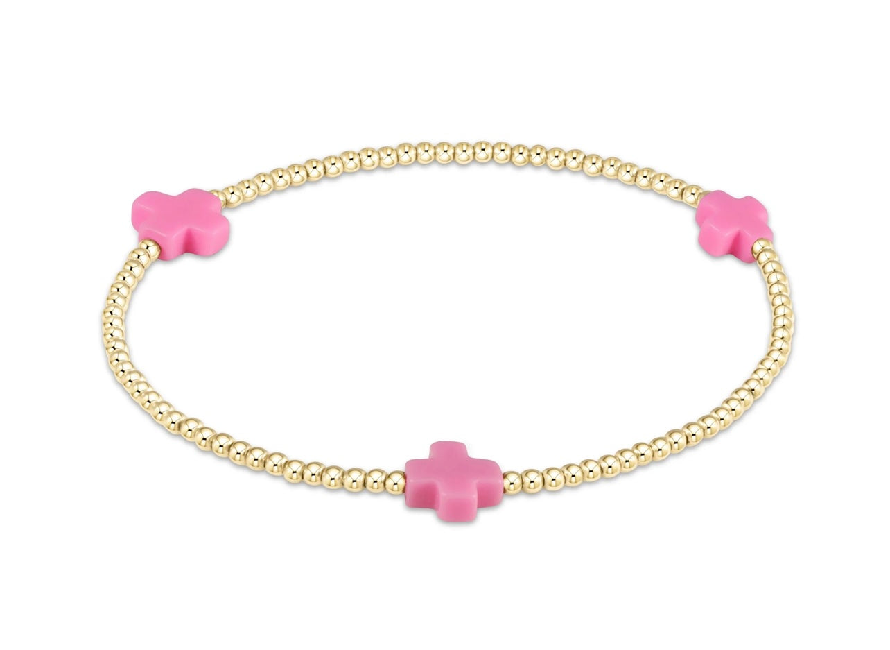 Enewton 2mm Signature Cross Bracelet: Bright Pink