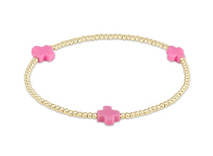 Enewton 2mm Signature Cross Bracelet: Bright Pink
